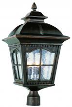  5425 AR - Briarwood 4-Light Rustic, Chesapeake Embellished, Water Glass and Metal Framed Post Mount Lantern He
